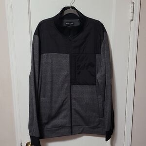 Kenneth Cole Mens Black and Gray Zip-Up Jacket